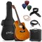 Ashthorpe Full-Size Thinline Cutaway Acoustic Electric Guitar Package with 10 Watt Amp